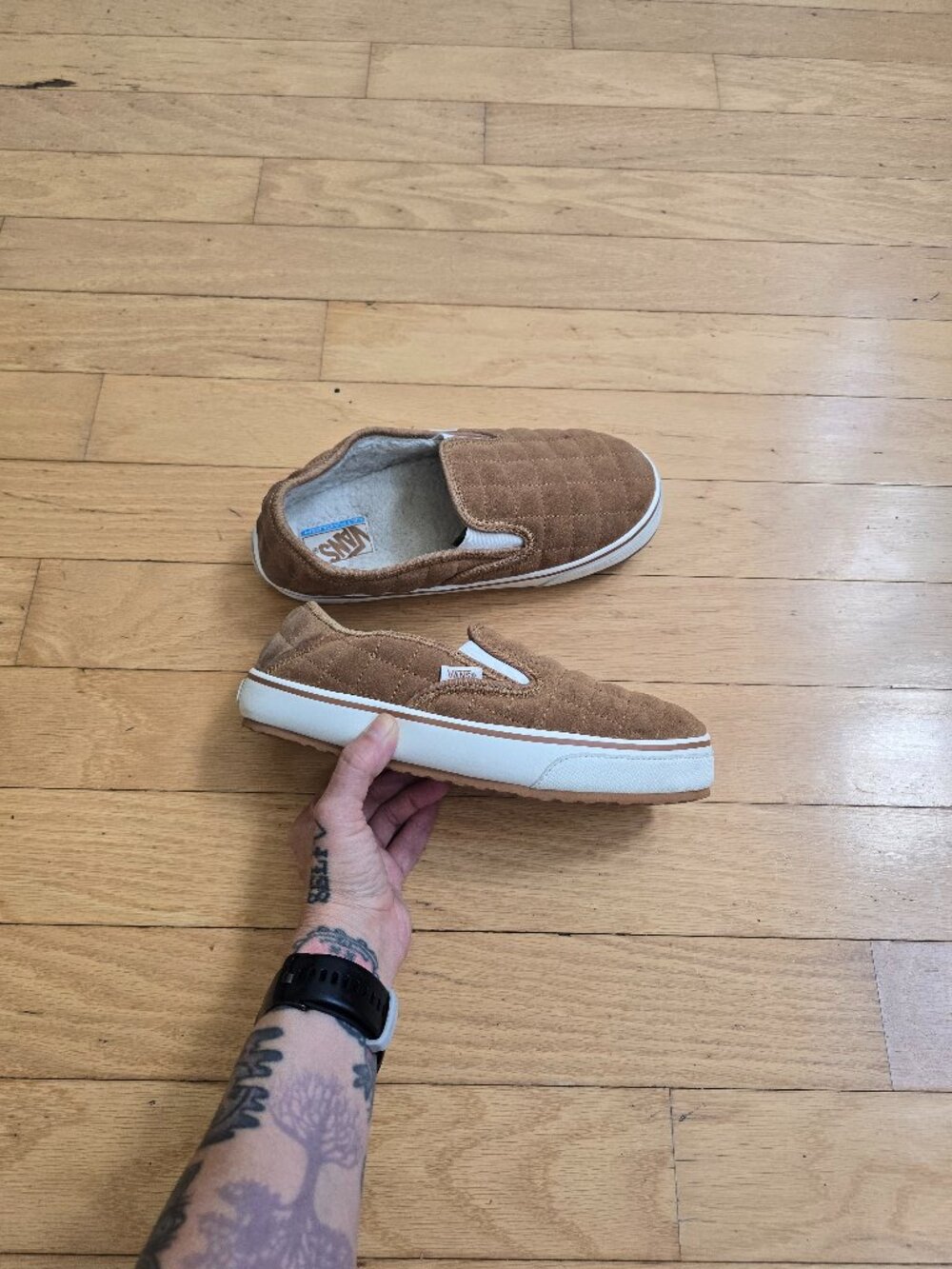 Vans | Whimsy Brown Quilted Fleece Lined Cozy Slippers | WMS 9